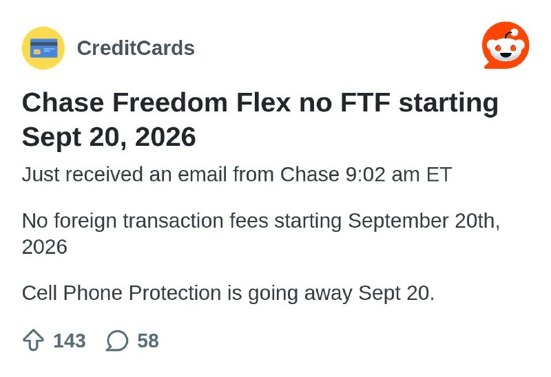 From the CreditCards community on Reddit