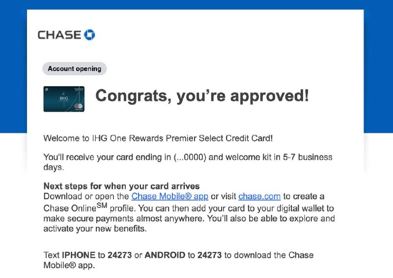 Chase三卡通过，还是要8830才能遇到好人啊身份核实：app推送信息核对：email address / mail addressITIN：直接问名字和号码，还是比对不通过扣50美元然后一直等，一直等，等了差不多15分钟最终确认email address，收到通过邮件额外确认了 mail address 的 PMB 问题说能看到 没问题#Globall #chase #信用卡 #chase卡source: 